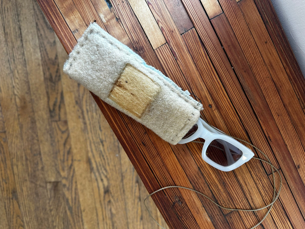 Slow-stitched Goldenrod Wool Glasses Case