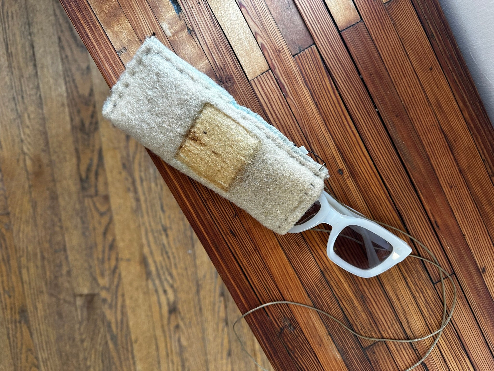 Slow-stitched Goldenrod Wool Glasses Case