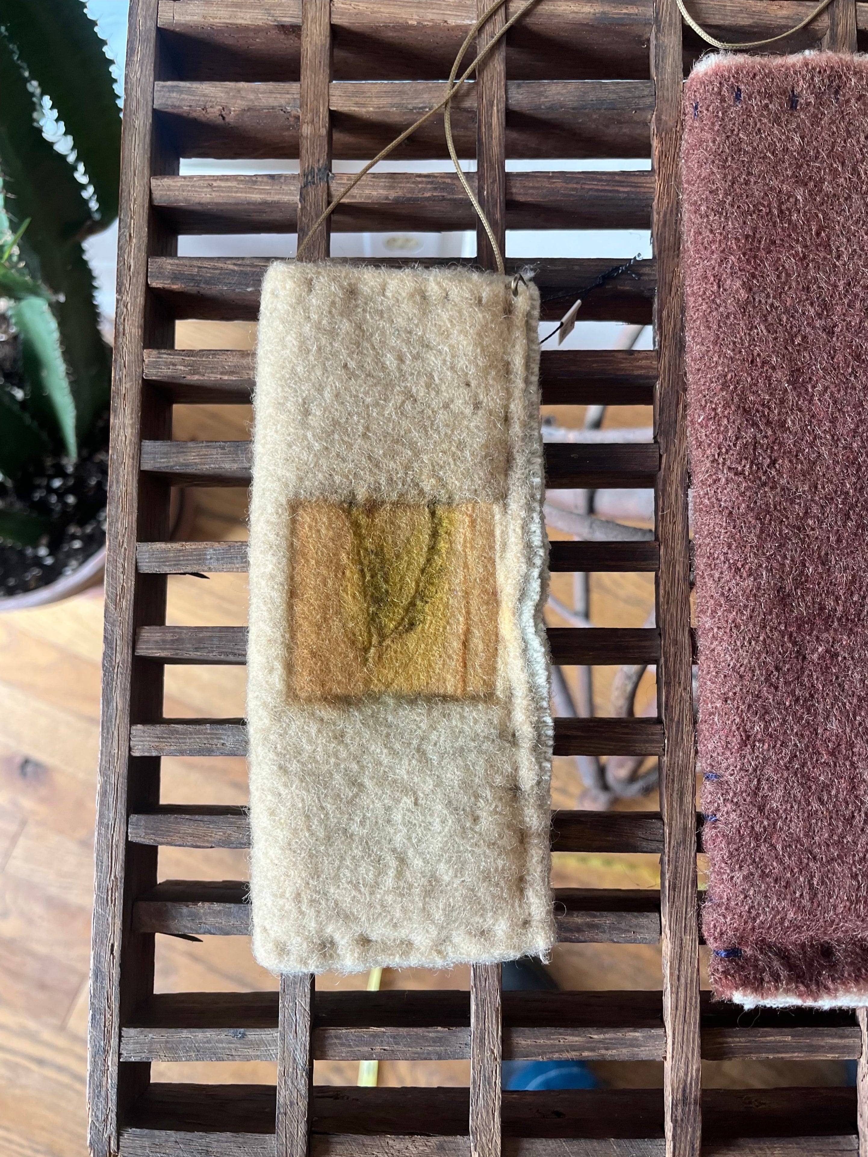 Slow-stitched Goldenrod Wool Glasses Case